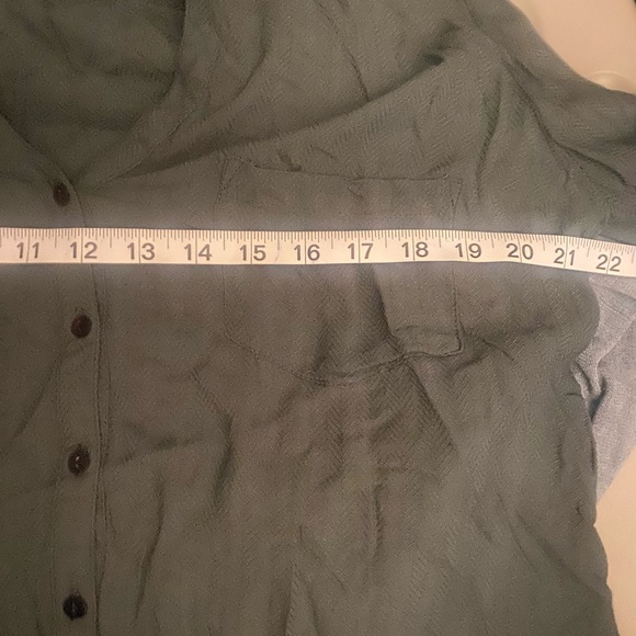 Rabens Saloner Green Emma Herringbone Classic Soft  Button Down Woman’s Shirt S - Picture 10 of 10